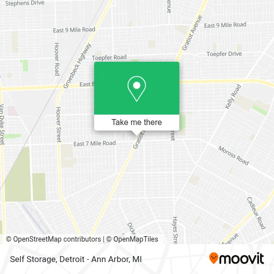 Self Storage map