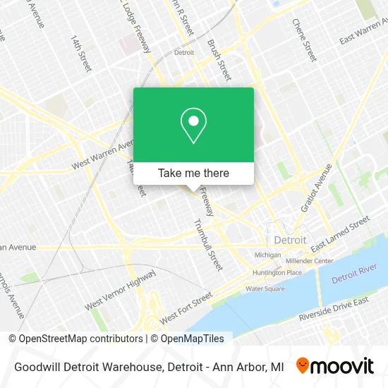 Goodwill Detroit Warehouse map