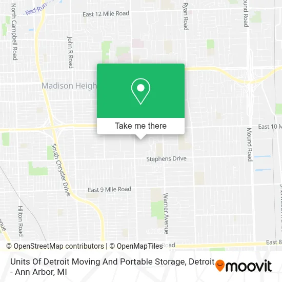 Units Of Detroit Moving And Portable Storage map