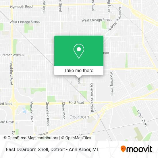 East Dearborn Shell map