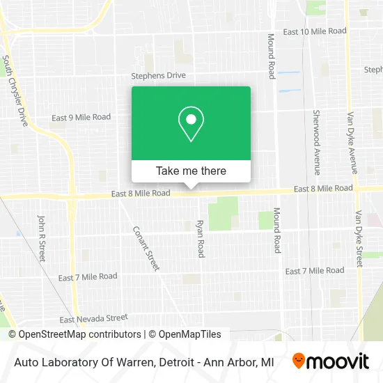 Auto Laboratory Of Warren map