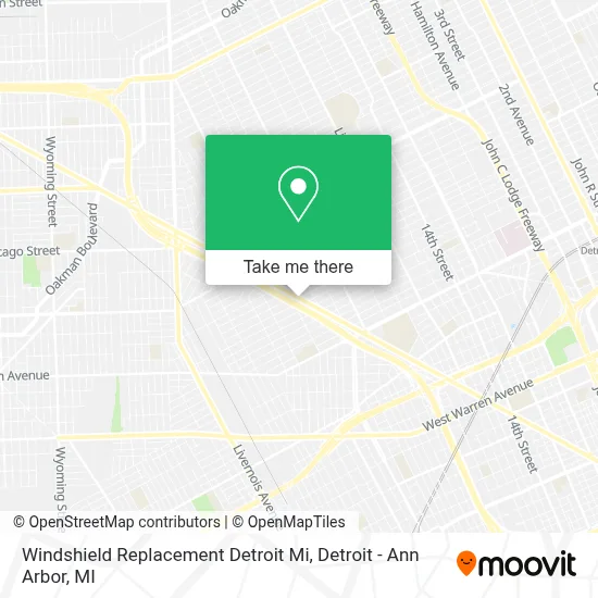Windshield Replacement Detroit Mi map