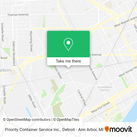 Priority Container Service Inc. map
