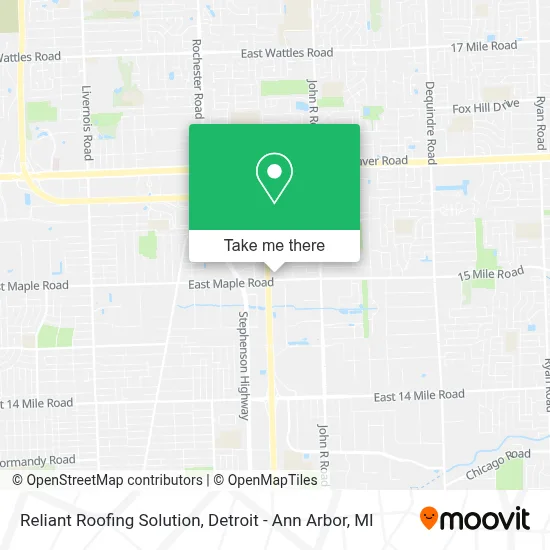 Reliant Roofing Solution map