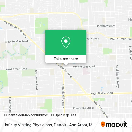 Infinity Visiting Physicians map