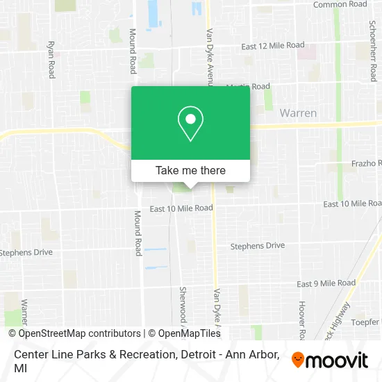 Center Line Parks & Recreation map