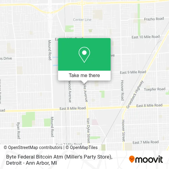 Byte Federal Bitcoin Atm (Miller's Party Store) map