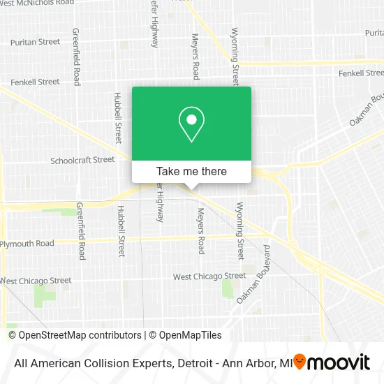 All American Collision Experts map
