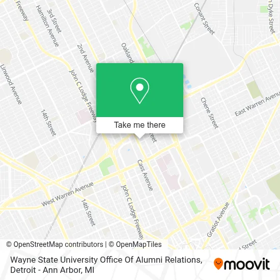 Wayne State University Office Of Alumni Relations map