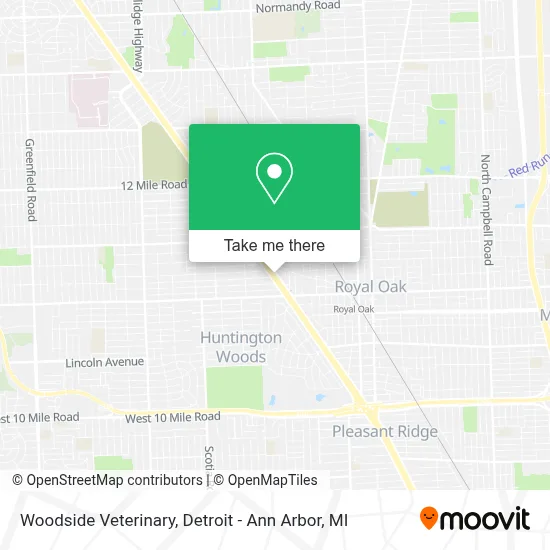 Woodside Veterinary map