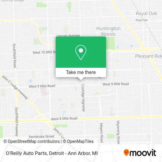 O'Reilly Auto Parts map