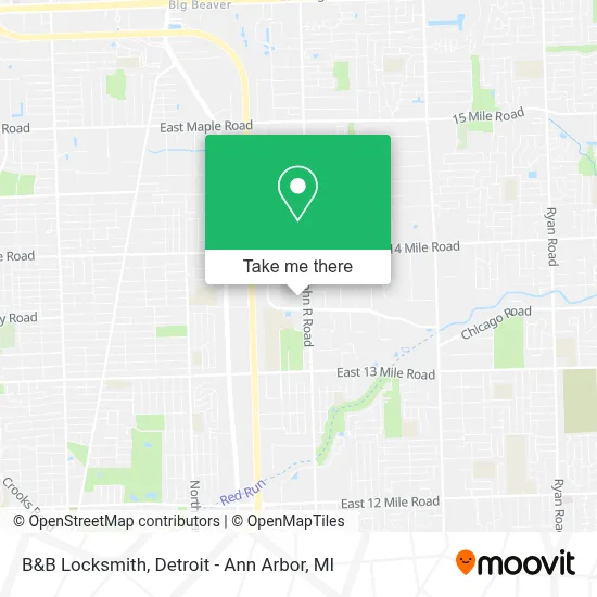 B&B Locksmith map