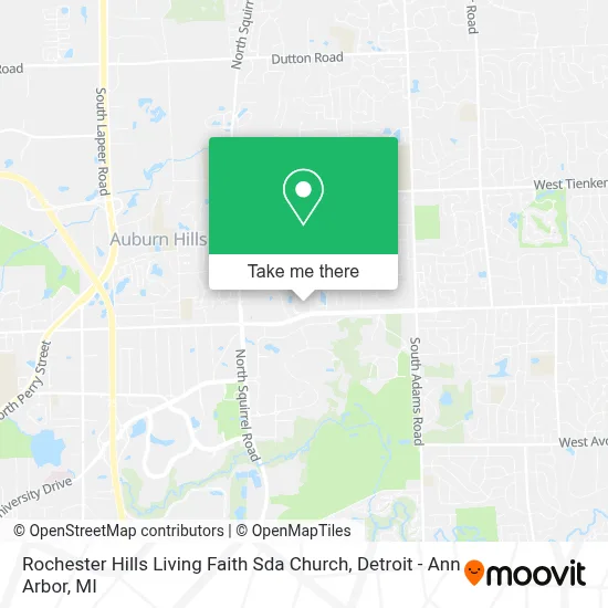 Rochester Hills Living Faith Sda Church map
