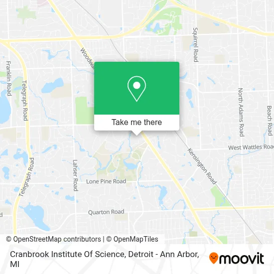 Cranbrook Institute Of Science map