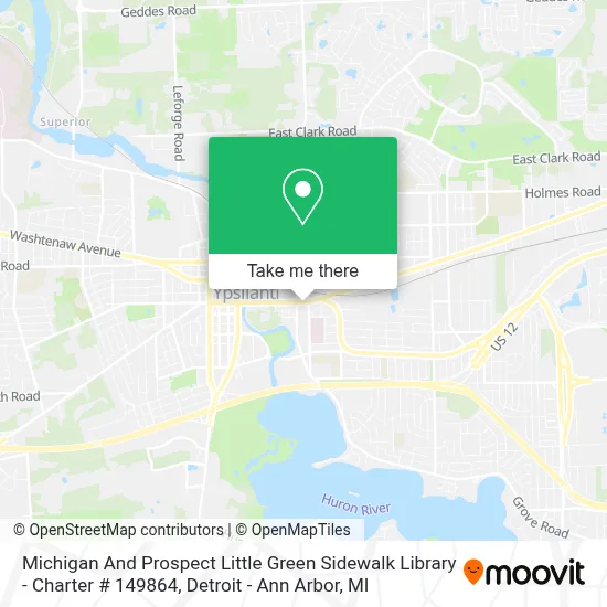 Michigan And Prospect Little Green Sidewalk Library - Charter # 149864 map