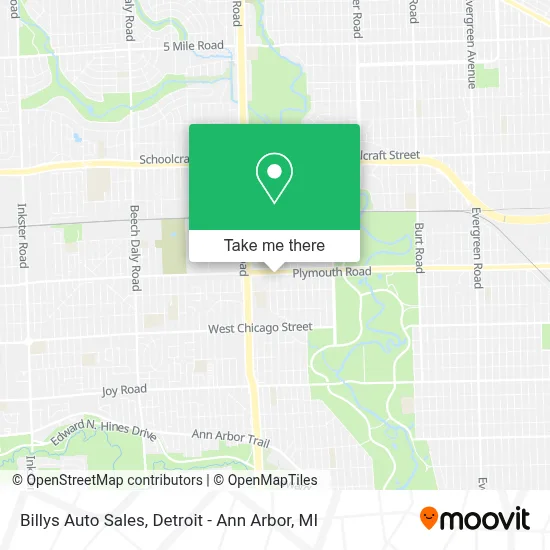 Billys Auto Sales map
