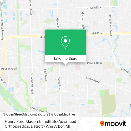Henry Ford Macomb Institute-Advanced Orthopaedics map
