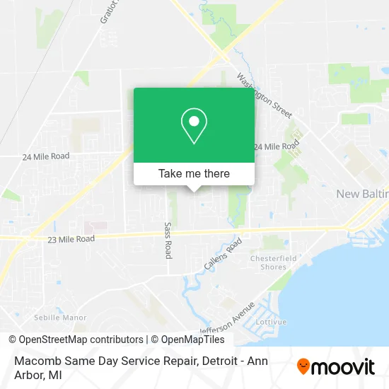 Macomb Same Day Service Repair map