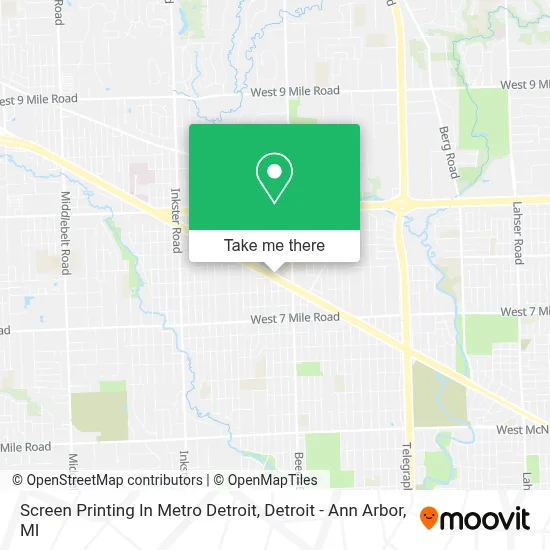 Screen Printing In Metro Detroit map