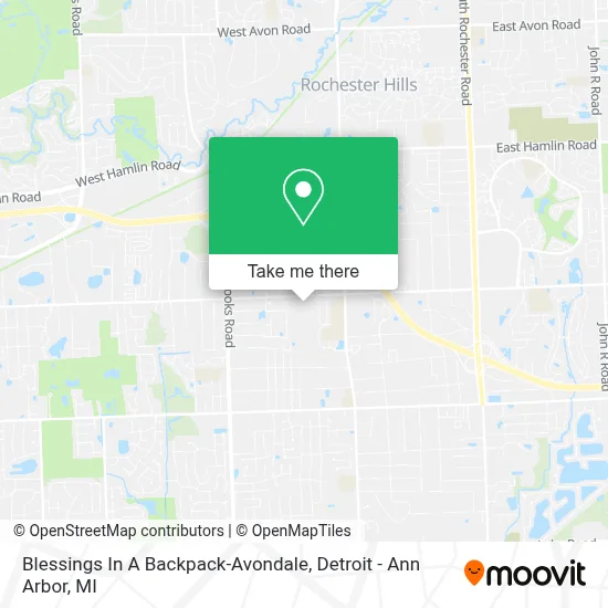 Blessings In A Backpack-Avondale map