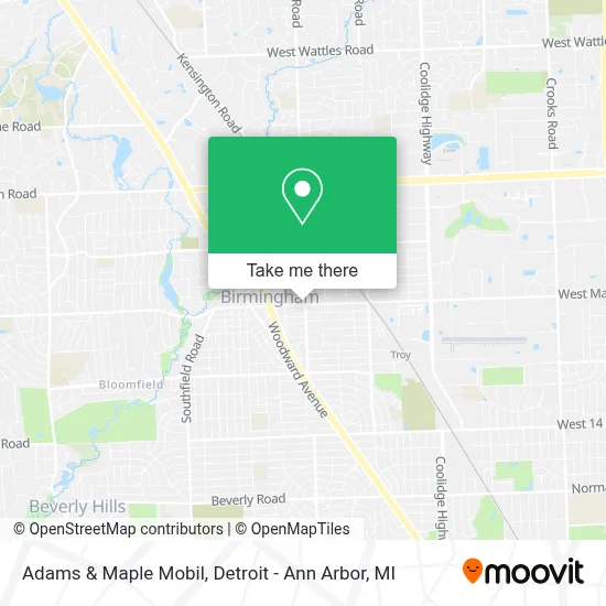 Adams & Maple Mobil map