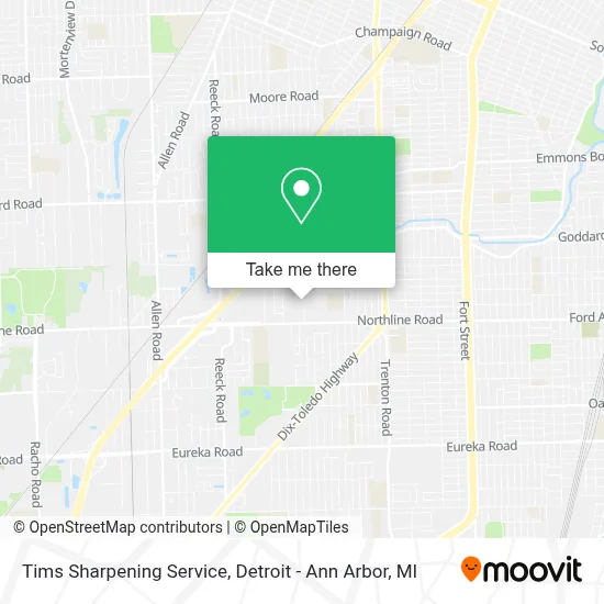 Tims Sharpening Service map