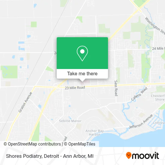 Shores Podiatry map