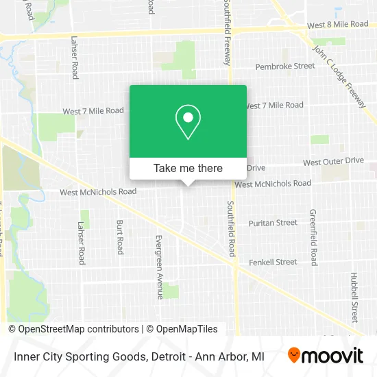 Inner City Sporting Goods map
