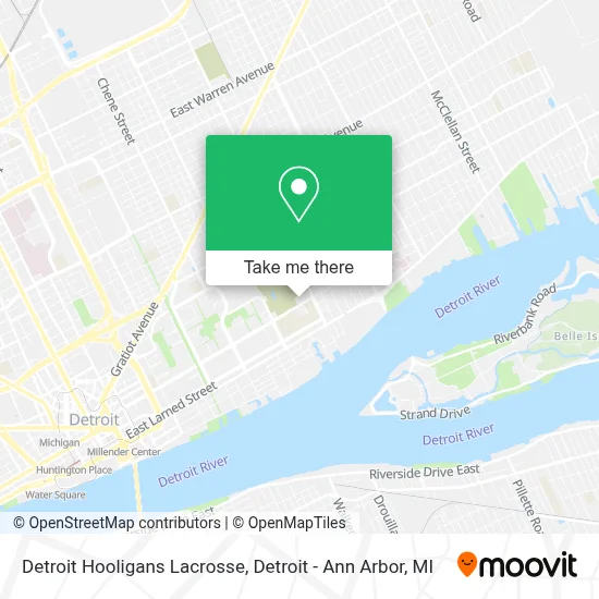 Detroit Hooligans Lacrosse map