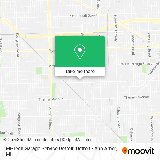 Mi-Tech Garage Service Detroit map