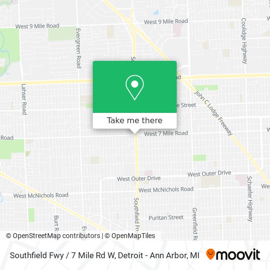 Southfield Fwy / 7 Mile Rd W map