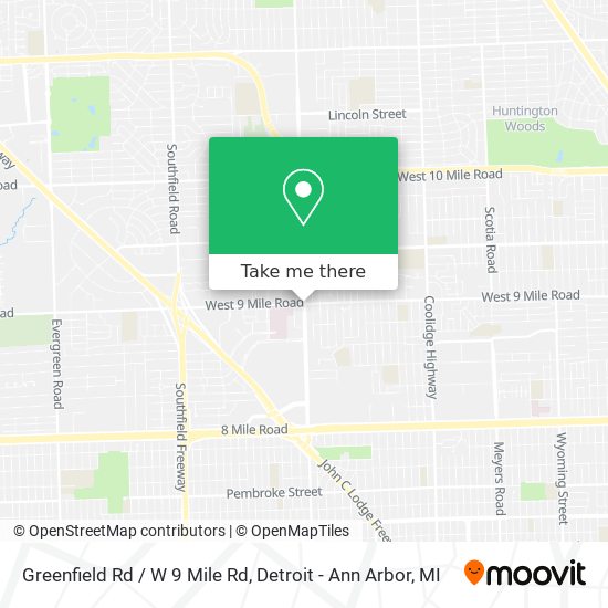 Greenfield Rd / W 9 Mile Rd map