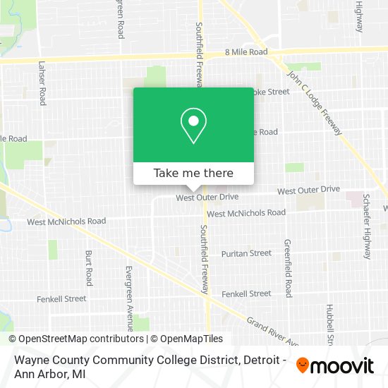 Wayne County Community College District map
