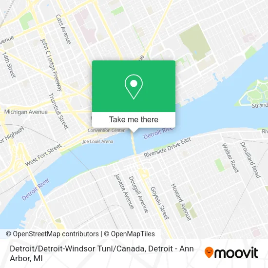 Detroit / Detroit-Windsor Tunl / Canada map