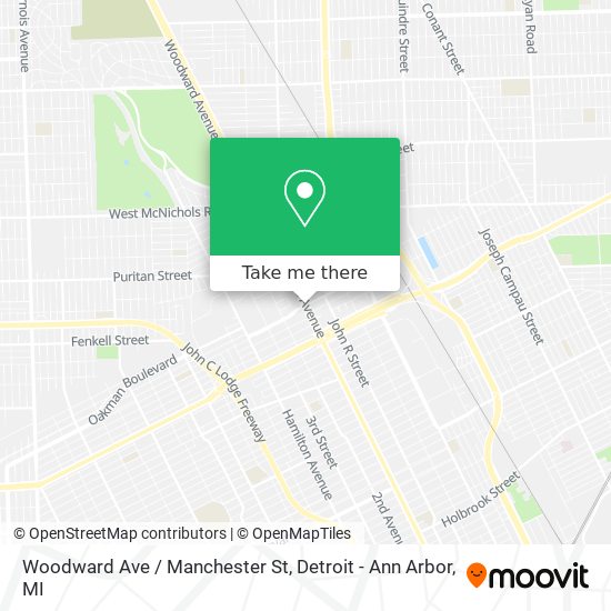 Woodward Ave / Manchester St map