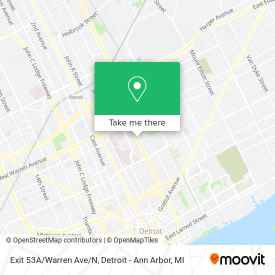 Mapa de Exit 53A/Warren Ave/N