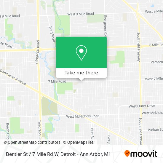 Bentler St / 7 Mile Rd W map