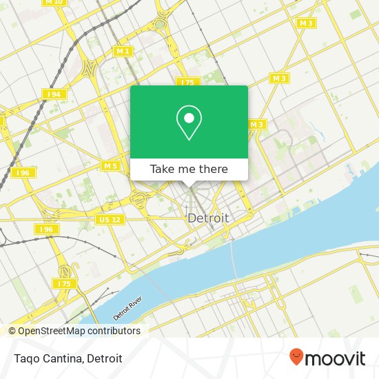 Mapa de Taqo Cantina, 22 Adams Ave W Detroit, MI 48226