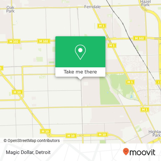 Mapa de Magic Dollar, 18647 Livernois Ave Detroit, MI 48221