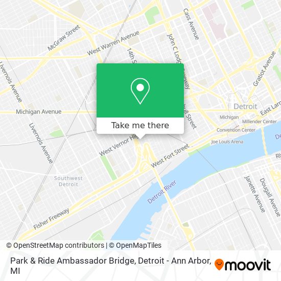 Mapa de Park & Ride Ambassador Bridge