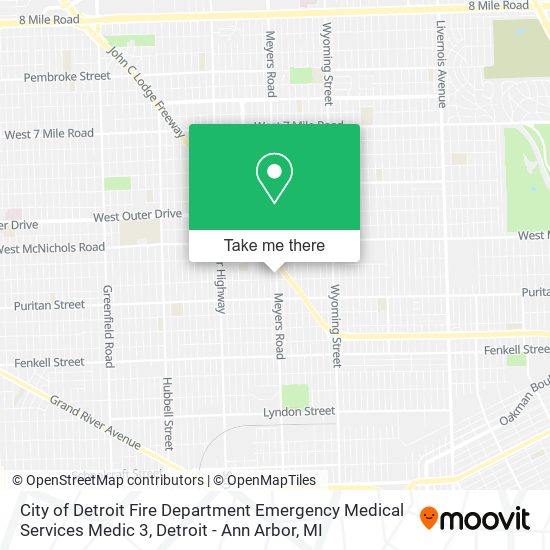 Mapa de City of Detroit Fire Department Emergency Medical Services Medic 3