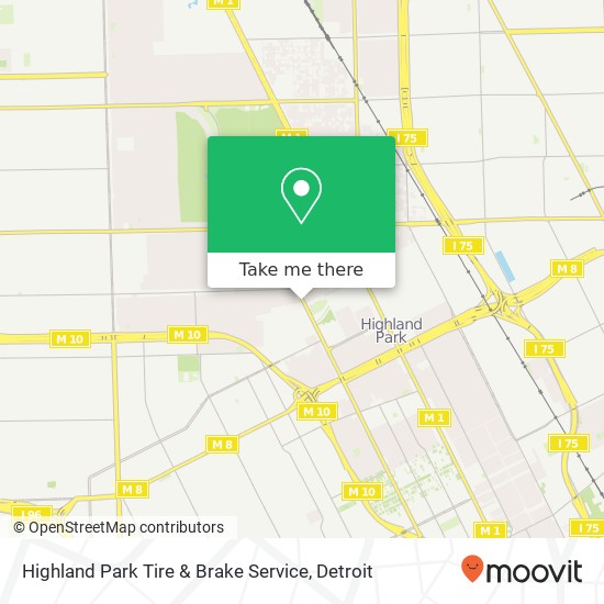 Highland Park Tire & Brake Service map