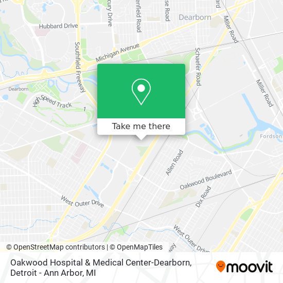 Mapa de Oakwood Hospital & Medical Center-Dearborn