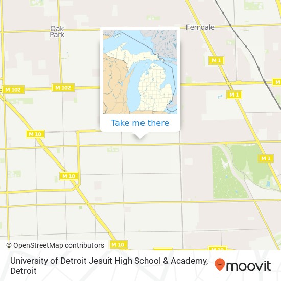 Mapa de University of Detroit Jesuit High School & Academy