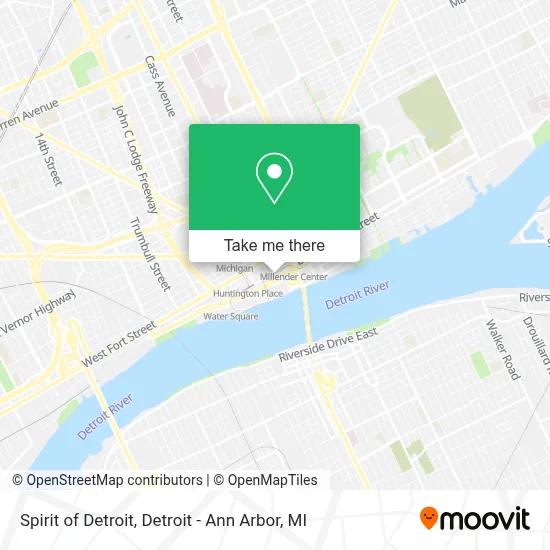 Spirit of Detroit map