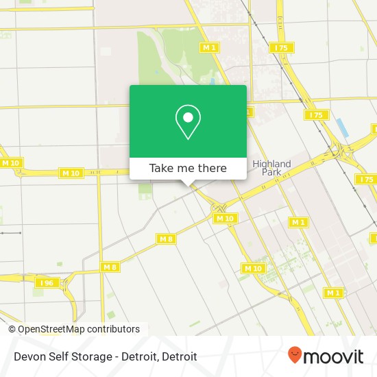 Devon Self Storage - Detroit map