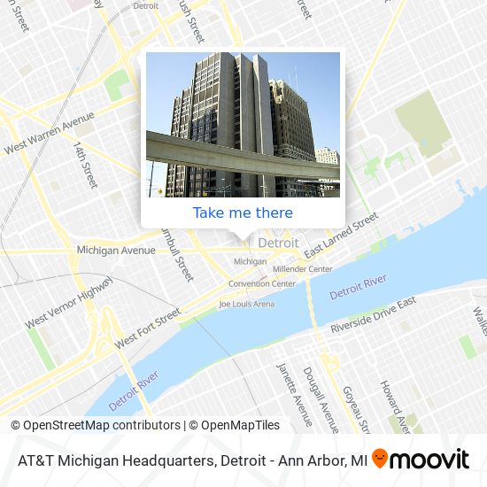 AT&T Michigan Headquarters map