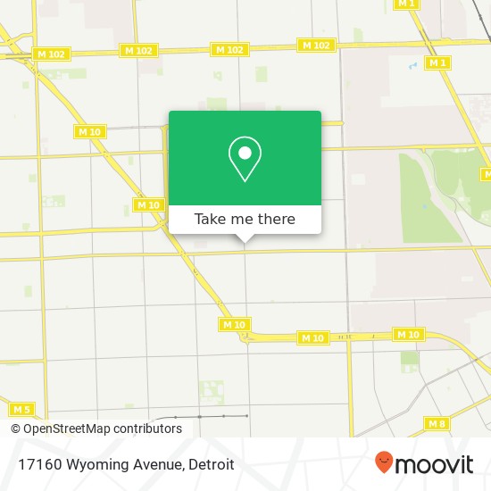 17160 Wyoming Avenue map