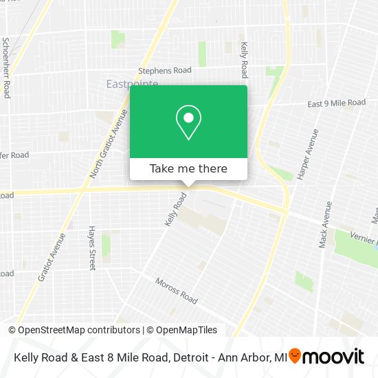 Kelly Road & East 8 Mile Road map