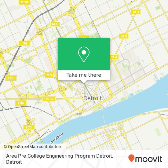 Mapa de Area Pre-College Engineering Program Detroit